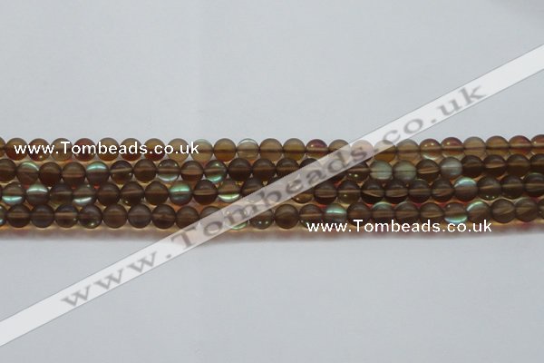CMS1526 15.5 inches 6mm round matte synthetic moonstone beads