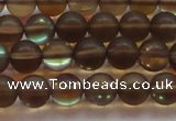 CMS1527 15.5 inches 8mm round matte synthetic moonstone beads