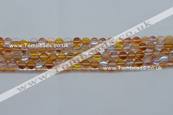 CMS1533 15.5 inches 10mm round synthetic moonstone beads wholesale