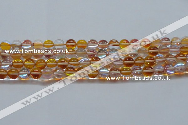 CMS1534 15.5 inches 12mm round synthetic moonstone beads wholesale