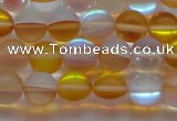 CMS1537 15.5 inches 8mm round matte synthetic moonstone beads