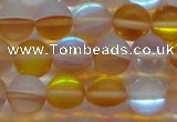 CMS1539 15.5 inches 12mm round matte synthetic moonstone beads