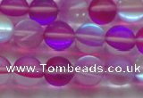 CMS1548 15.5 inches 10mm round matte synthetic moonstone beads