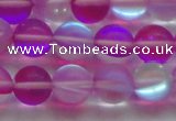 CMS1549 15.5 inches 12mm round matte synthetic moonstone beads