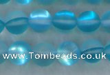 CMS1557 15.5 inches 8mm round matte synthetic moonstone beads
