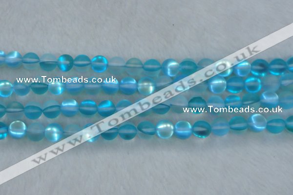 CMS1558 15.5 inches 10mm round matte synthetic moonstone beads