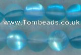 CMS1559 15.5 inches 12mm round matte synthetic moonstone beads