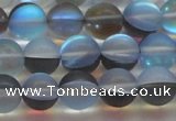 CMS1569 15.5 inches 12mm round matte synthetic moonstone beads