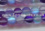 CMS1577 15.5 inches 8mm round matte synthetic moonstone beads