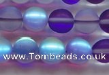 CMS1579 15.5 inches 12mm round matte synthetic moonstone beads