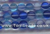 CMS1586 15.5 inches 6mm round matte synthetic moonstone beads