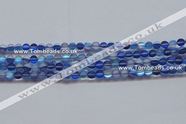 CMS1586 15.5 inches 6mm round matte synthetic moonstone beads