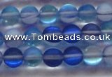 CMS1587 15.5 inches 8mm round matte synthetic moonstone beads