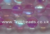 CMS1597 15.5 inches 8mm round matte synthetic moonstone beads