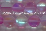 CMS1598 15.5 inches 10mm round matte synthetic moonstone beads