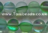 CMS1608 15.5 inches 10mm round matte synthetic moonstone beads