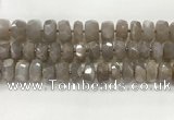 CMS1661 15.5 inches 6*12mm - 8*13mm faceted tyre moonstone beads