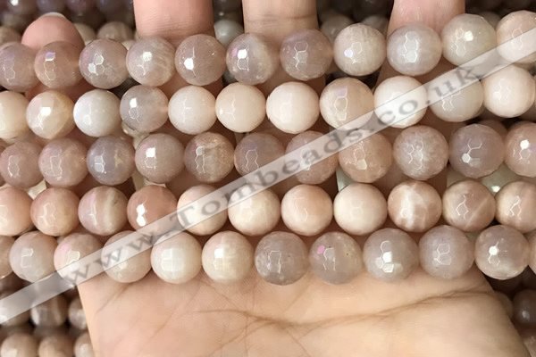 CMS1680 15.5 inches 10mm faceted round moonstone beads wholesale