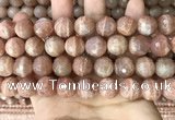 CMS1682 15.5 inches 14mm faceted round moonstone beads wholesale