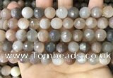 CMS1694 15.5 inches 10mm faceted round rainbow moonstone beads