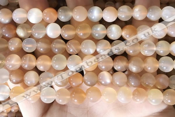 CMS1713 15.5 inches 8mm round rainbow moonstone beads wholesale