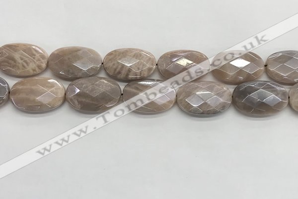 CMS1804 15.5 inches 20*30mm faceted oval AB-color moonstone beads