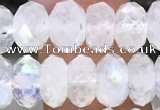 CMS1868 15.5 inches 5*8mm faceted rondelle white moonstone beads