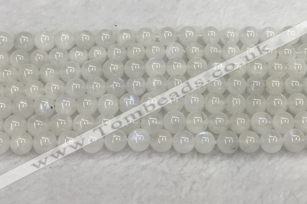 CMS1902 15.5 inches 8mm round white moonstone gemstone beads