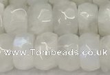 CMS1912 15.5 inches 6*10mm faceted rondelle white moonstone beads