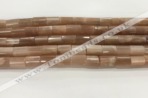 CMS1950 15.5 inches 10*14mm faceted tube moonstone beads