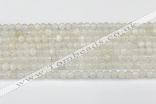 CMS2024 15.5 inches 4mm round white moonstone beads wholesale