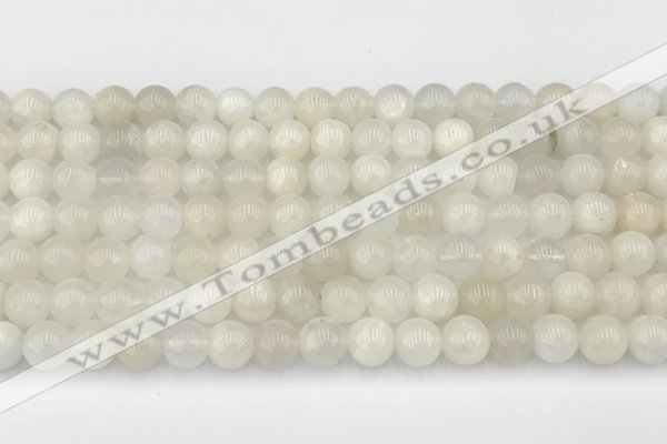 CMS2027 15.5 inches 7mm round white moonstone beads wholesale