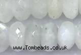 CMS2098 15 inches 6*9mm faceted rondelle white moonstone beads