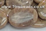 CMS21 15.5 inches 30*40mm oval moonstone gemstone beads wholesale