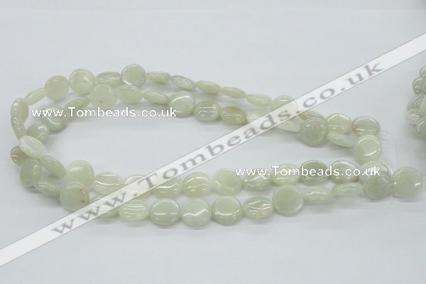 CMS210 15.5 inches 14mm flat round moonstone gemstone beads wholesale