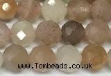 CMS2123 15 inches 6mm faceted rondelle moonstone beads