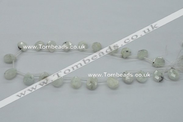 CMS215 15.5 inches 12*16mm faceted teardrop moonstone beads wholesale