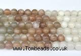 CMS2166 15 inches 8mm round rainbow moonstone beads