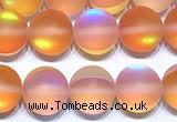 CMS2196 15 inches 6mm, 8mm, 10mm & 12mm round matte synthetic moonstone beads