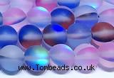 CMS2214 15 inches  8mm round matte synthetic moonstone beads