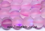 CMS2215 15 inches  8mm round matte synthetic moonstone beads