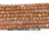 CMS2252 15 inches 8mm round orange moonstone beads wholesale