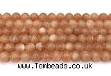 CMS2253 15 inches 10mm round orange moonstone beads wholesale