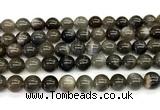 CMS2303 15 inches 10mm round black moonstone beads wholesale