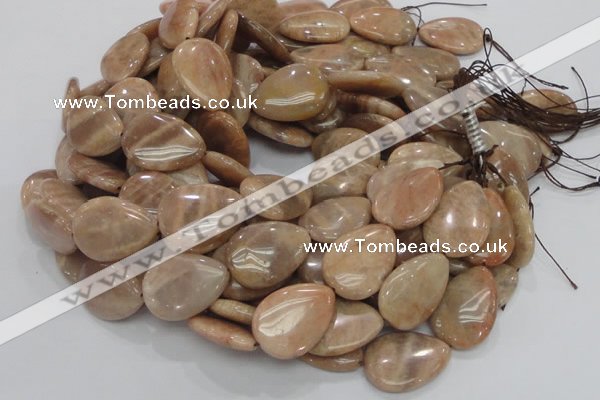 CMS31 15.5 inches 22*30mm flat teardrop moonstone gemstone beads