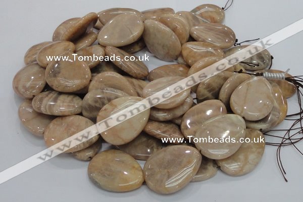 CMS32 15.5 inches 30*40mm flat teardrop moonstone gemstone beads