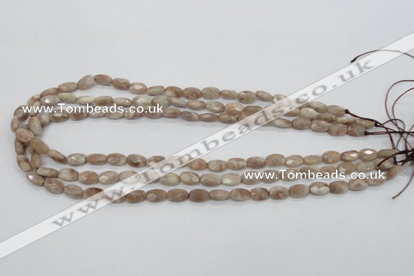 CMS33 15.5 inches 8*10mm faceted oval moonstone gemstone beads