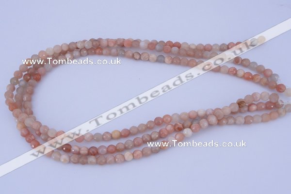 CMS350 15.5 inches 6mm faceted round natural pink moonstone beads