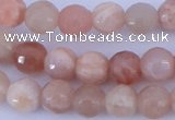 CMS351 15.5 inches 8mm faceted round natural pink moonstone beads