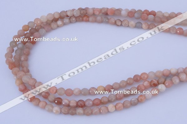 CMS352 15.5 inches 12mm faceted round natural pink moonstone beads